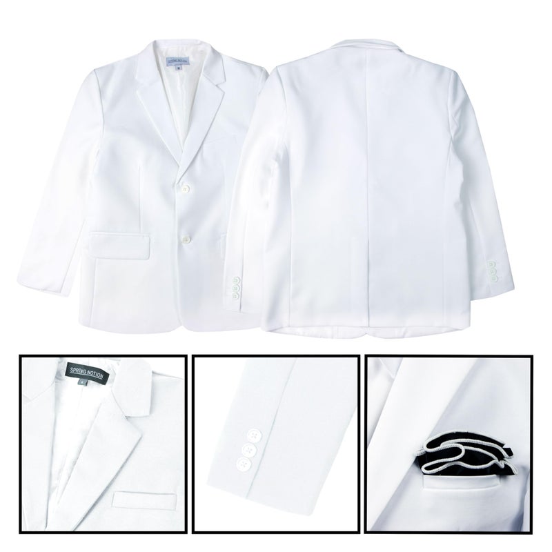 Spring Notion Big Boys' Modern Fit White Suit Set 3T - Image 5